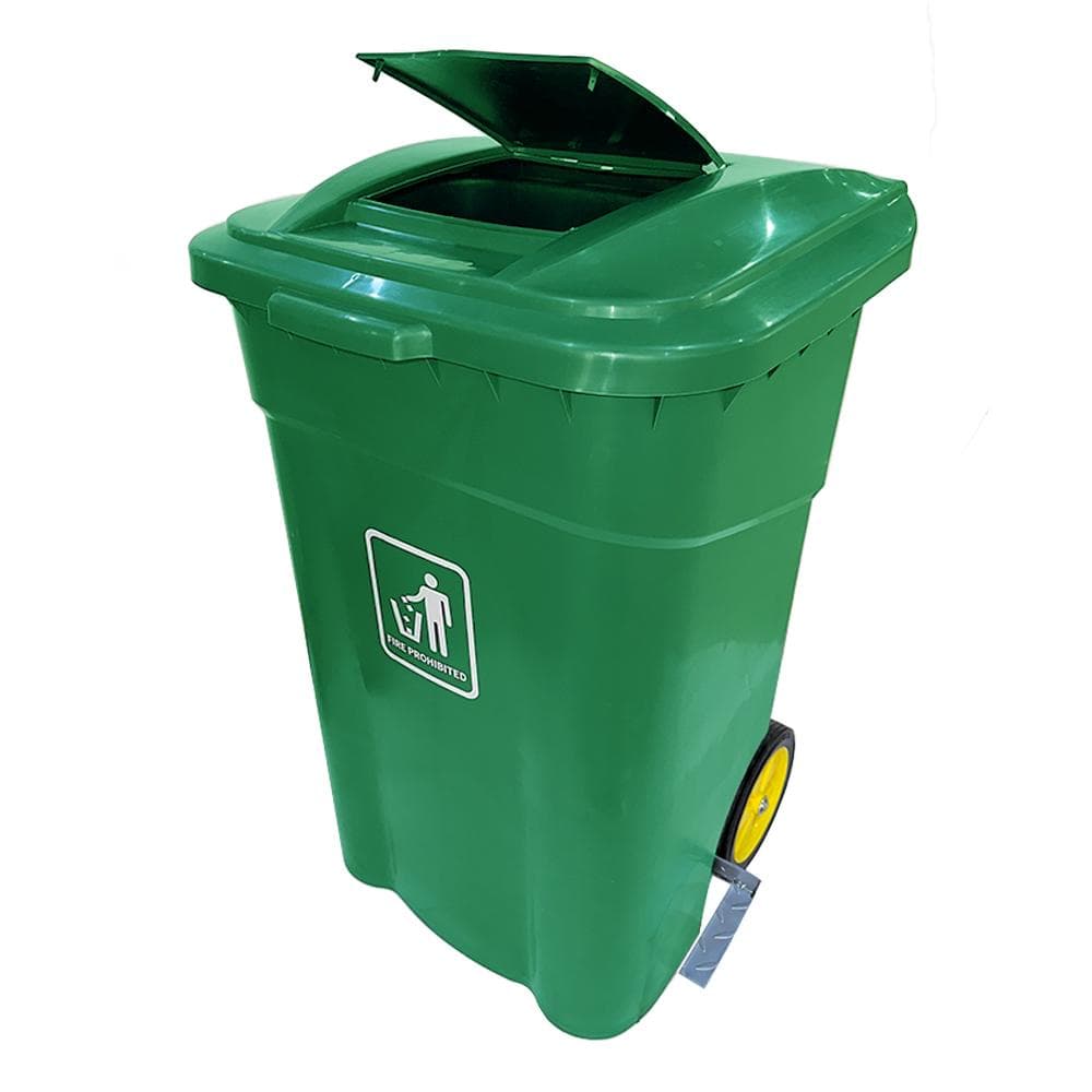 Modern Durable Trash Bin with Pedal and Wheels 120ltrs